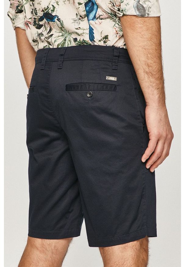 Armani Exchange - Szorty. Kolor: niebieski. Materiał: tkanina. Wzór: gładki