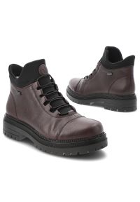 Bordowe Botki Rieker Ocieplane Buty Damskie. Okazja: na co dzień, na spacer. Kolor: czerwony. Materiał: skóra ekologiczna. Styl: casual #5