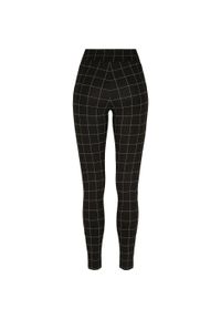 Urban Classics - Legginsy Damskie W Kratkę Z Wysokimi Stanami. Stan: podwyższony. Kolor: czarny, biały, wielokolorowy. Wzór: kratka. Sport: turystyka piesza