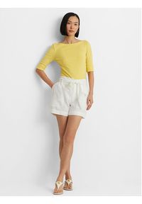 Lauren Ralph Lauren Szorty materiałowe 200862093001 Biały Relaxed Fit. Kolor: biały. Materiał: len #4