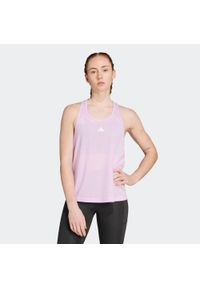 Adidas - Koszulka fitness damska ADIDAS bez rękawów. Kolor: różowy. Materiał: materiał, skóra. Długość rękawa: bez rękawów. Sport: fitness