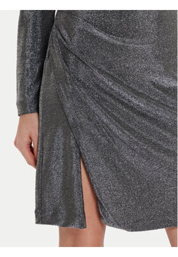 DKNY Sukienka koktajlowa DD4GAA85 Srebrny Regular Fit. Kolor: srebrny. Materiał: syntetyk. Styl: wizytowy