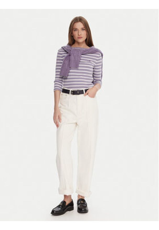 TOMMY HILFIGER - Tommy Hilfiger Bluzka WW0WW40589 Fioletowy Regular Fit. Kolor: fioletowy. Materiał: bawełna