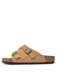 Birkenstock Klapki Zürich 1027036 Beżowy. Kolor: beżowy. Materiał: skóra #3