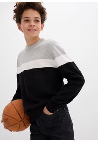 bonprix - Sweter z cienkiej bawełnianej dzianiny. Kolor: czarny. Materiał: bawełna, dzianina #3