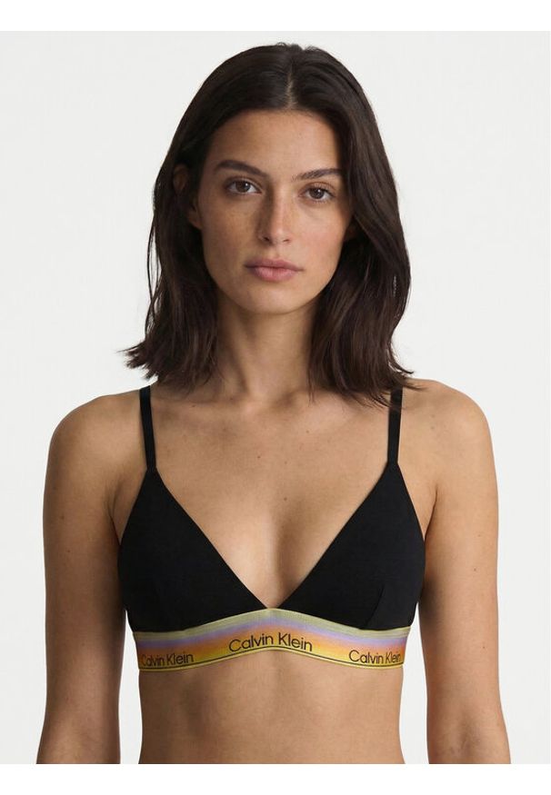 Calvin Klein Swimwear Góra od bikini LV00QF8865 Czarny. Kolor: czarny. Materiał: bawełna