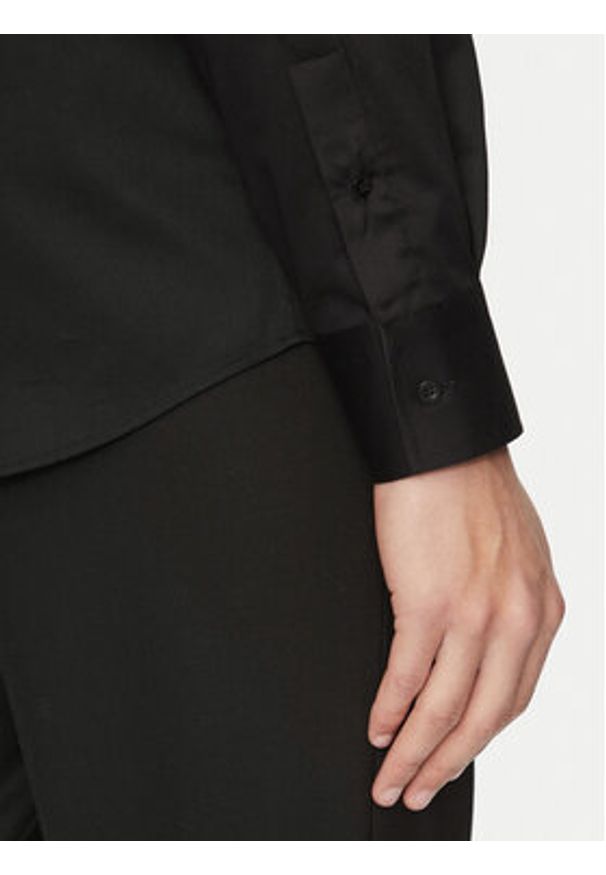 Karl Lagerfeld - KARL LAGERFELD Koszula 605035 552602 Czarny Regular Fit. Typ kołnierza: dekolt w karo. Kolor: czarny. Materiał: bawełna