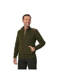 TAGART - Sweter myśliwski męski Tagart Moore 2 wełna merynosa Merino. Kolor: zielony. Materiał: wełna