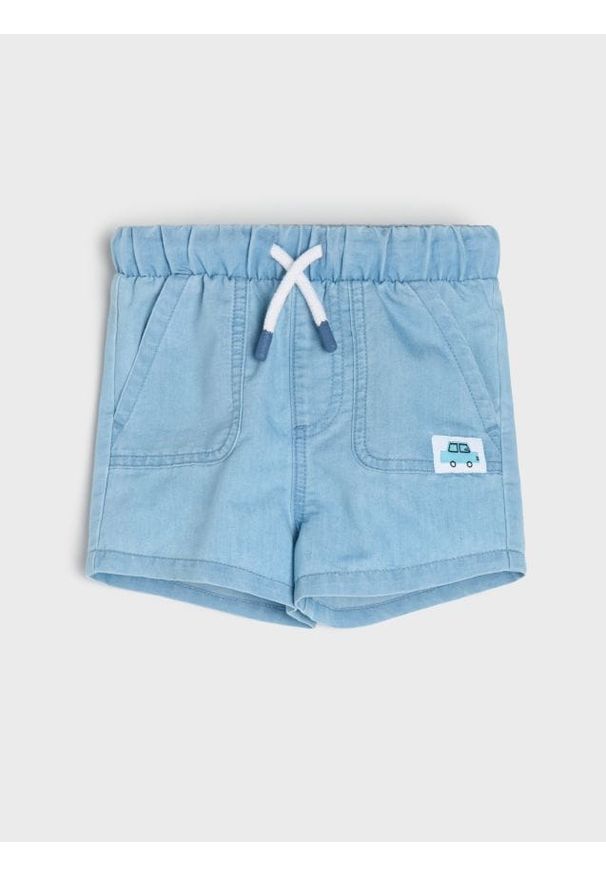 Sinsay - Szorty jeansowe - niebieski. Kolor: niebieski. Materiał: jeans