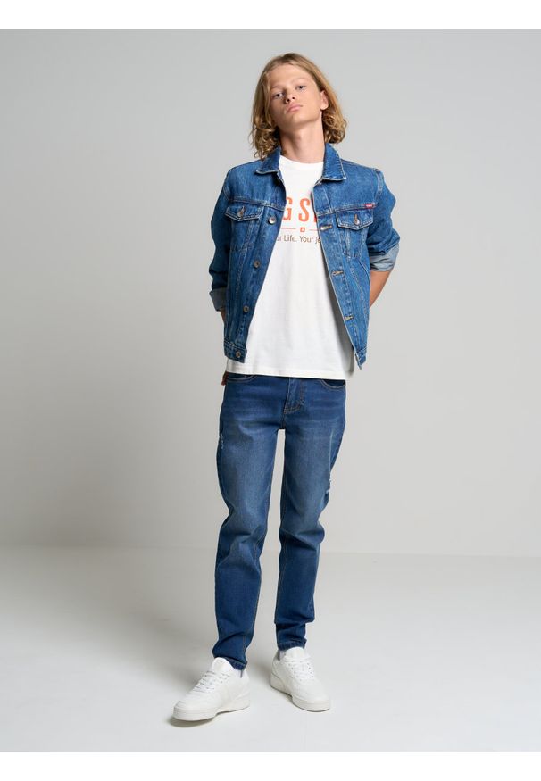 Big-Star - Spodnie jeans chłopięce ze zwężoną nogawką Noah 363. Kolor: niebieski. Materiał: jeans. Styl: klasyczny