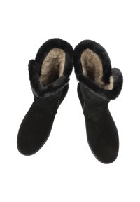 Czarne Botki Rieker Ocieplane Buty Damskie Na Koturnie. Okazja: na co dzień. Kolor: czarny. Materiał: zamsz, futro. Sezon: zima. Obcas: na koturnie. Styl: klasyczny, casual, elegancki #4