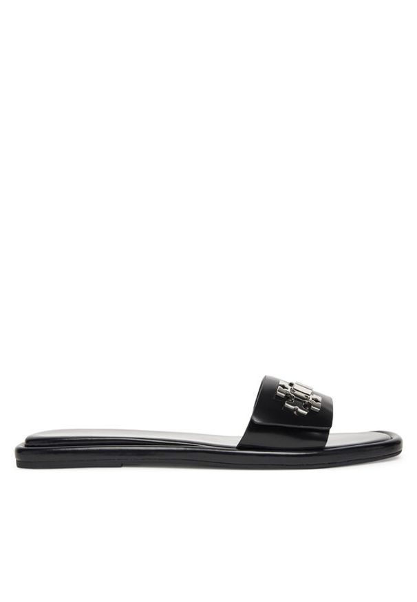 Tory Burch Klapki T Lock Slide 164676 Czarny. Kolor: czarny. Materiał: skóra
