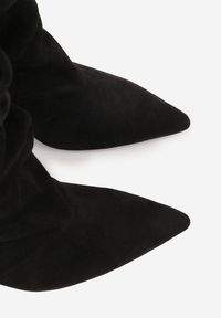 Renee - Czarne Botki na Szpilce Typu Slouchy Anitai. Kolor: czarny. Materiał: jeans. Obcas: na szpilce #8