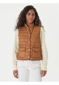 TOMMY HILFIGER - Tommy Hilfiger Bezrękawnik WW0WW49661 Brązowy Regular Fit. Kolor: brązowy. Materiał: syntetyk. Długość rękawa: bez rękawów #1