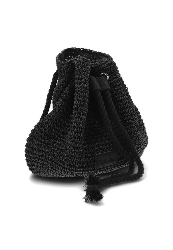 Big Star Accessories - Czarny Damski Plecak Big Star Modny Worek Na Lato. Kolor: czarny. Wzór: aplikacja. Styl: boho, wakacyjny