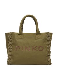 Pinko - PINKO Torba BEACH SHOPPING CANVAS RICICLATO Zielony. Kolor: zielony