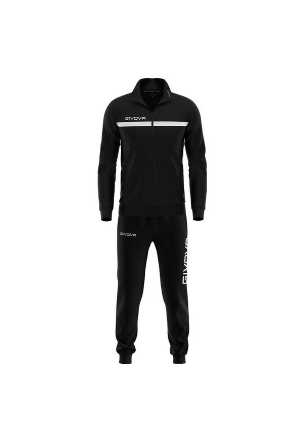 Dres z polaru zapinany na suwak Givova One. Kolor: czarny, biały, wielokolorowy. Materiał: dresówka, polar. Sport: fitness, piłka nożna
