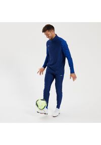 KIPSTA - Bluza do piłki nożnej Kipsta Viralto na krótki suwak. Kolor: niebieski. Materiał: materiał, poliester, elastan. Długość: krótkie. Sport: piłka nożna