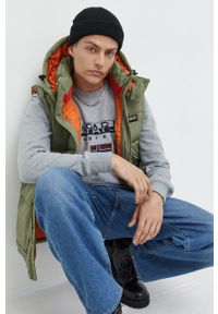 Napapijri kurtka męska kolor zielony zimowa. Okazja: na co dzień. Kolor: zielony. Materiał: materiał. Sezon: zima. Styl: casual #6