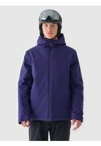 4f - 4F Kurtka narciarska membrana 5000 męska - granatowa 3XL. Okazja: na co dzień. Typ kołnierza: kaptur. Kolor: niebieski. Materiał: materiał, puch, poliester, syntetyk. Długość: długie. Sezon: zima. Styl: sportowy, klasyczny, casual #1