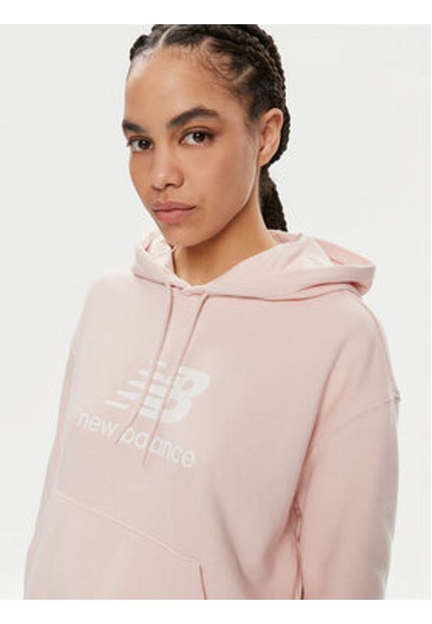 New Balance Bluza WT41504 Różowy Oversize. Kolor: różowy. Materiał: bawełna
