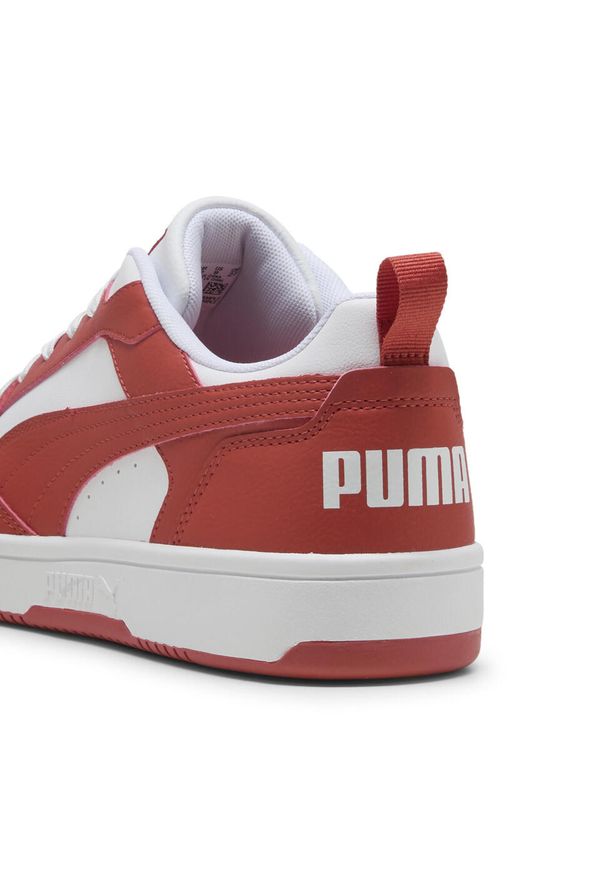 Puma - Sneakersy Rebound V6 Low PUMA White Red Fire. Kolor: czerwony, biały, wielokolorowy. Sport: turystyka piesza, koszykówka
