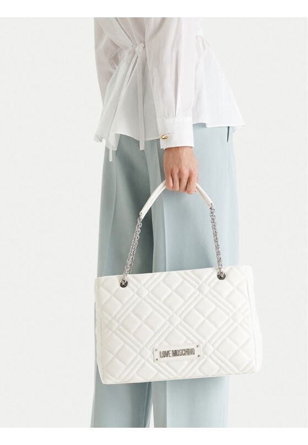 Love Moschino - LOVE MOSCHINO Torebka JC4145PP0MLA0100 Biały. Kolor: biały. Materiał: skórzane