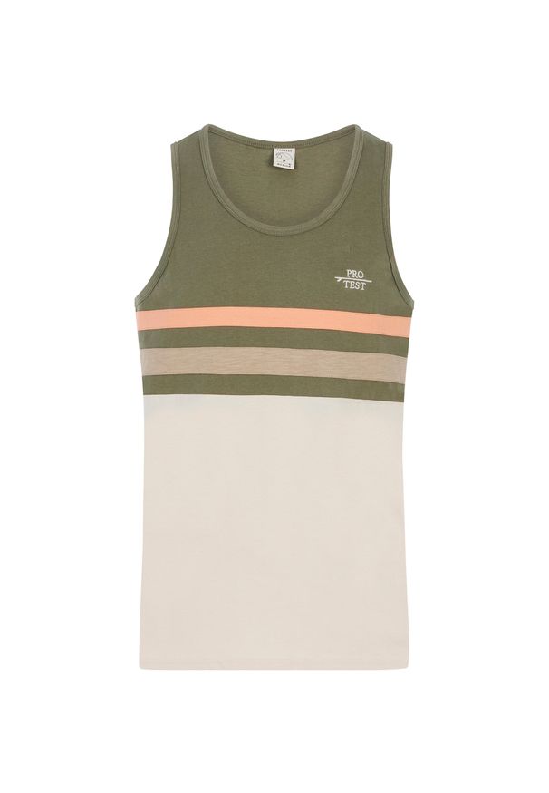 Protest - Koszulka bez rękawów męska PROTEST PRTIpsa. Kolor: zielony, wielokolorowy. Długość rękawa: bez rękawów. Sport: turystyka piesza