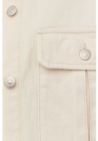 The Kooples koszula jeansowa damska kolor beżowy relaxed z kołnierzykiem klasycznym. Typ kołnierza: kołnierzyk klasyczny. Kolor: beżowy. Materiał: jeans. Styl: klasyczny #4