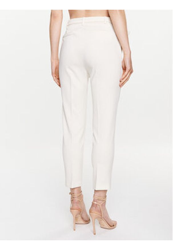 Pinko Spodnie materiałowe 100309 A0KD Écru Regular Fit. Materiał: wiskoza, syntetyk
