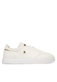 TOMMY HILFIGER - Tommy Hilfiger Sneakersy Th Chic Cupsole FW0FW09106 Écru. Kolor: kremowy. Materiał: skóra #1