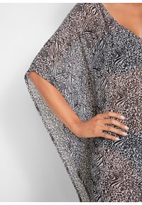 bonprix - Tunika plażowa ze zwiewnego szyfonu. Okazja: na plażę. Typ kołnierza: dekolt w serek. Kolor: czarny. Materiał: szyfon #2