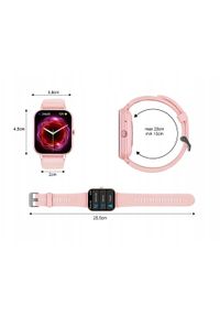 NoName - Smartwatch zegarek damski męski gumowy pasek sport bluetooth rozmowy różowy. Rodzaj zegarka: smartwatch. Kolor: różowy. Materiał: guma. Styl: sportowy #1