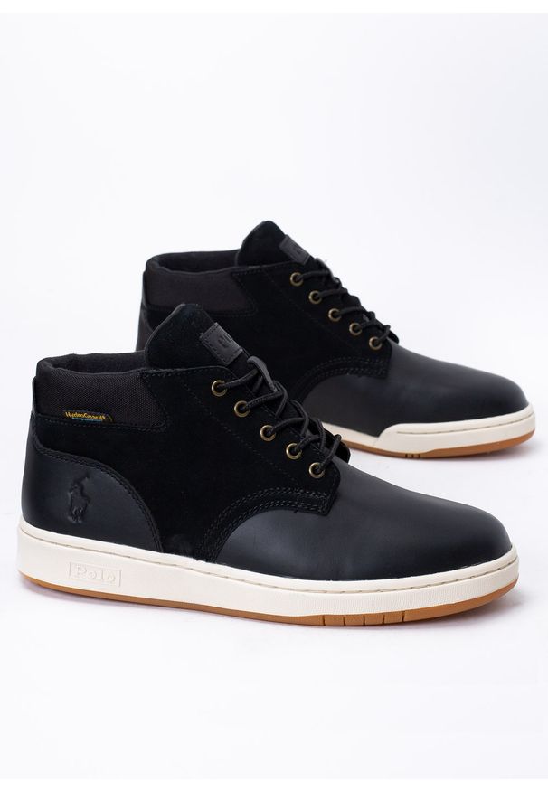 Sneakersy wysokie męskie czarne Polo Ralph Lauren Sneaker Boot. Kolor: czarny