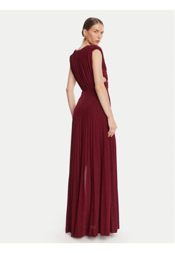 Elisabetta Franchi Sukienka wieczorowa AB-R15-56E2-V690 Bordowy Regular Fit. Kolor: czerwony. Materiał: wiskoza. Styl: wizytowy
