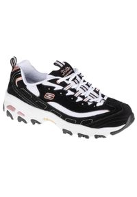 skechers - Buty sportowe Sneakersy damskie, D'Lites Devoted Fan. Kolor: czarny. Sport: turystyka piesza