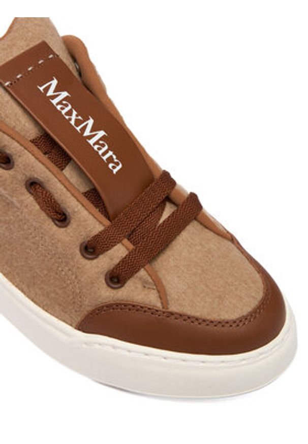 Max Mara Sneakersy Maxiwk 2524766012650 Brązowy. Kolor: brązowy. Materiał: wełna, materiał