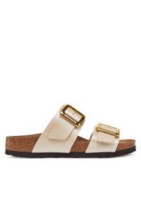 Birkenstock Klapki Sydney Cushion Buckle 1029492 Écru. Materiał: skóra