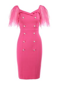 Born2be - Fuksjowa Sukienka z Bawełny Oreina. Kolor: różowy. Materiał: bawełna. Styl: elegancki, wizytowy. Długość: mini