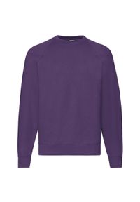 FRUIT OF THE LOOM - Klasyczna Bluza Raglanowa Unisex Dla Dorosłych. Kolor: fioletowy. Długość rękawa: raglanowy rękaw