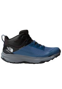 Buty The North Face Vectiv Exploris II 0A7W6AMG71 - niebiesko-czarne. Kolor: czarny, niebieski, wielokolorowy. Materiał: skóra, guma. Szerokość cholewki: normalna. Sport: turystyka piesza