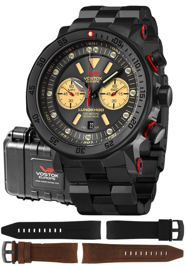 Zegarek męski Vostok Europe 6S21-620C629B czarny. Kolor: czarny