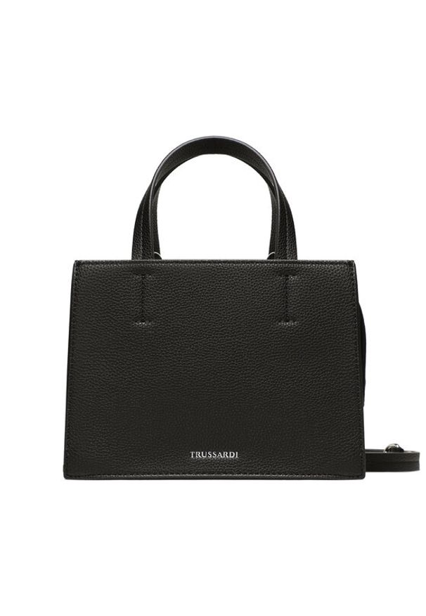 Trussardi Jeans - Trussardi Torebka Nadir Tote Sm Full 75B01489 Czarny. Kolor: czarny. Materiał: skórzane