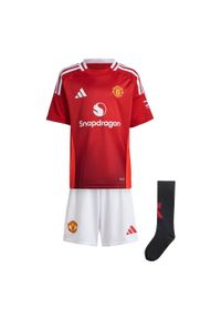 Adidas - Zestaw Manchester United 24/25 Home Mini Kids. Kolor: czerwony. Materiał: materiał