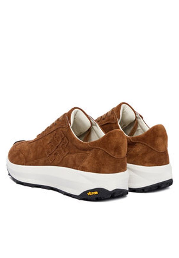 Tory Burch Sneakersy Tory Trainer 170914 Brązowy. Kolor: brązowy. Materiał: zamsz, skóra