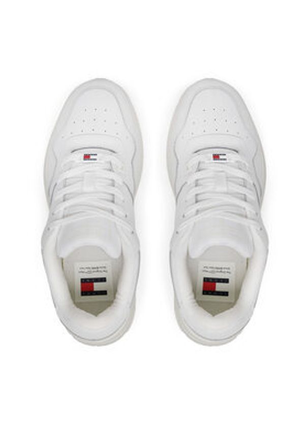 Tommy Jeans Sneakersy Tjw Retro Basket Flatform Ess EN0EN02506 Biały. Kolor: biały. Materiał: skóra