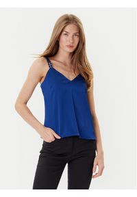 Morgan Top 242-OLAFI Niebieski Slim Fit. Kolor: niebieski. Materiał: syntetyk