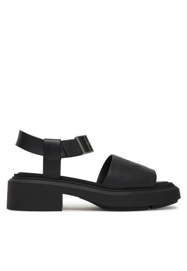 Calvin Klein Sandały Chunky Sandal Lth Mg HW0HW03131 Czarny. Kolor: czarny. Materiał: skóra