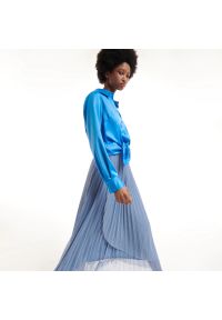 Reserved - Plisowana spódnica - Niebieski. Kolor: niebieski