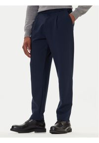 Calvin Klein Chinosy LV04LE613G Granatowy Slim Fit. Kolor: niebieski. Materiał: wiskoza